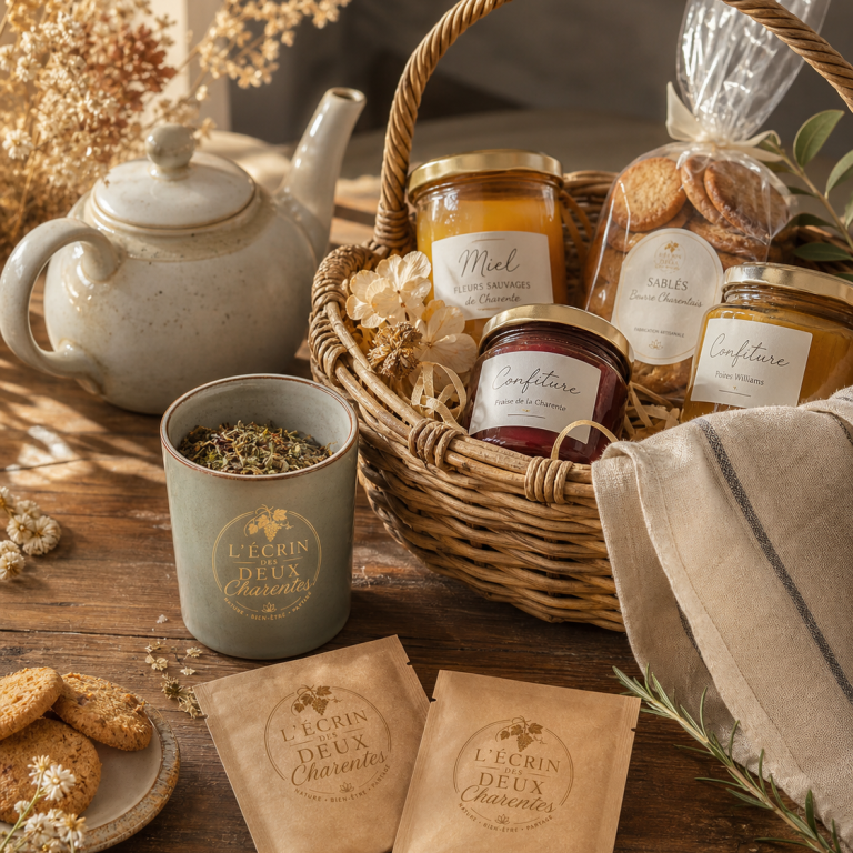 produits régionaux et infusions locales Une sélection de produits régionaux et d'infusions signature, pensée pour prolonger l'expérience et mettre en valeur le territoire.